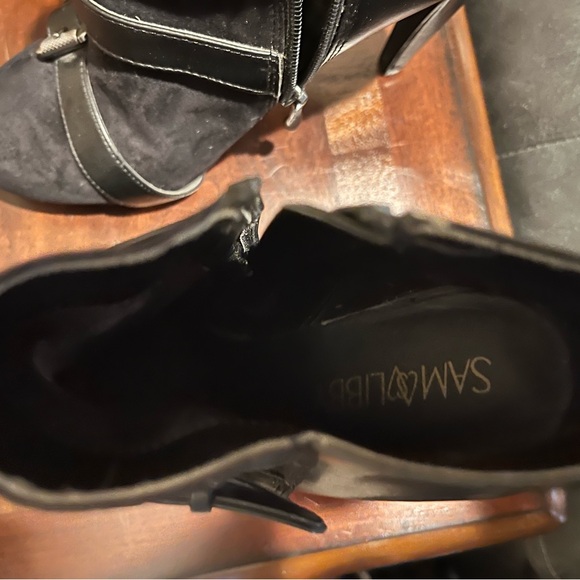 Sam & Libby Black Triple Strap Ankle Boots - Picture 11 of 13